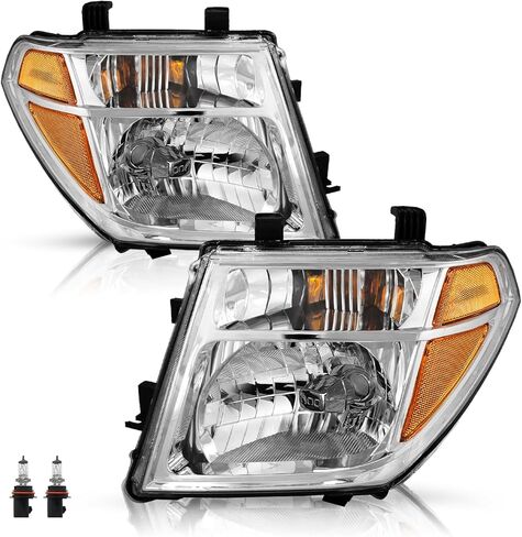 Headlight Assembly Replacement for 2005-2008 Nissan Frontier & 2005-2007 Pathfinder, Halogen Headlamp with Black Housing - Driver and Passenger Side Pair in Saudi Arabia