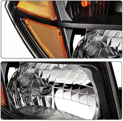 Headlight Assembly Replacement for 2005-2008 Nissan Frontier & 2005-2007 Pathfinder, Halogen Headlamp with Black Housing - Driver and Passenger Side Pair in Saudi Arabia