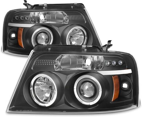AKKON - لسيارة Ford F150 Pickup بإطار أسود مزدوج LED G2 للمصابيح الأمامية لجهاز العرض + مجموعة مصابيح خلفية in Saudi Arabia