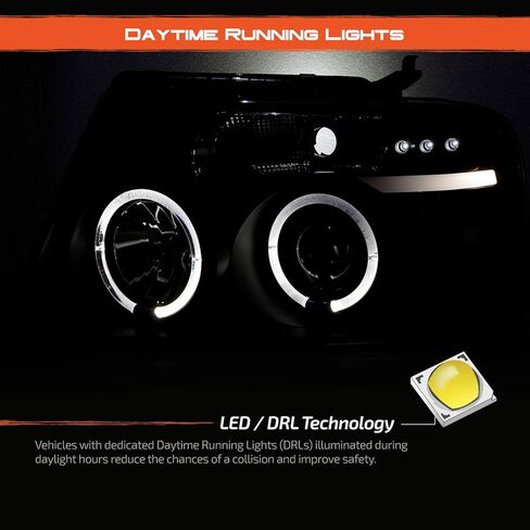 AKKON - لسيارة Ford F150 Pickup بإطار أسود مزدوج LED G2 للمصابيح الأمامية لجهاز العرض + مجموعة مصابيح خلفية in Saudi Arabia
