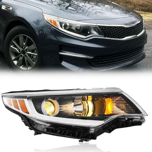 TODO Headlight without LED RDL Assembly Compatible with 2016 2017 2018 Kia Optima Left Driver Side Headlamp for 2016 2017 2018 Optima 92101-D5000 92101D5000 KI2502196 in Saudi Arabia