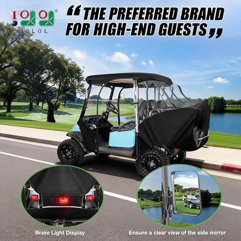 10L0L حاوية عربة الجولف لسيارة النادي 4 غطاء عربة الجولف للركاب 4 جوانب بسحاب أبواب محمولة 360 درجة نافذة شفافة بانورامية (لسيارة النادي السابقة) in Kuwait
