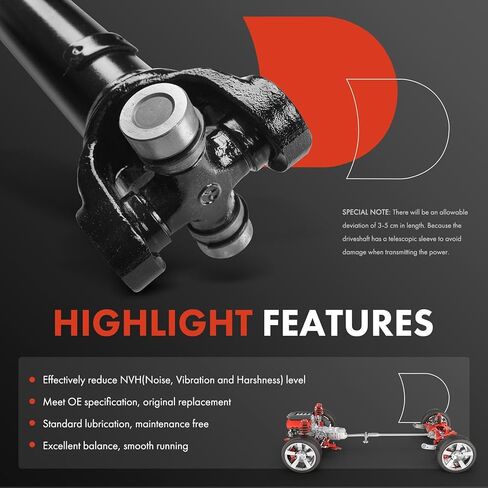 A-Premium Front Complete Drive Shaft Prop Shaft Driveshaft Assembly Compatible with Chevrolet Silverado 1500 & GMC Sierra 1500 2014-2017 4.3L, 4WD, Replace# 22760959, 23180816 in Saudi Arabia