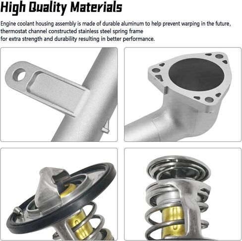 Coolant Water Outlet with Thermostat Kit Fit for Lexus RX330 2004-2006 Fit for Sienna 2004-2006, Replace 163210A040 90916-A3003 902-5123XD 90916-03129 in Kuwait