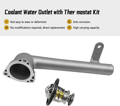Coolant Water Outlet with Thermostat Kit Fit for Lexus RX330 2004-2006 Fit for Sienna 2004-2006, Replace 163210A040 90916-A3003 902-5123XD 90916-03129 in Kuwait