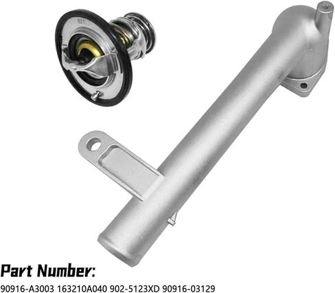 Coolant Water Outlet with Thermostat Kit Fit for Lexus RX330 2004-2006 Fit for Sienna 2004-2006, Replace 163210A040 90916-A3003 902-5123XD 90916-03129 in Kuwait