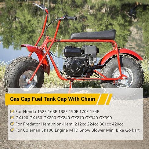 Gas Cap Fuel Tank Cap With Chain For Predator Hemi/Non-Hemi 212cc 224cc For Coleman SK100 For Honda 168F 154 GX200 GX390 Engine MTD Snow Blower Mini Bike Go kart in Kuwait