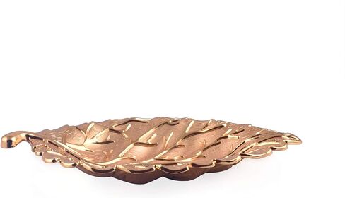 Leaf - Shaped Plate Jewelry Storage Tray (Gold) in Kuwait