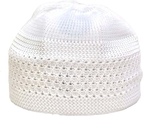 NDA Breathable Beanie Cotton Stretchy Skull Cap Kufi Hats for Men Stretchable Caps | Helmet Liner | Muslim Ramadan Gifts (One Size, White) in Kuwait