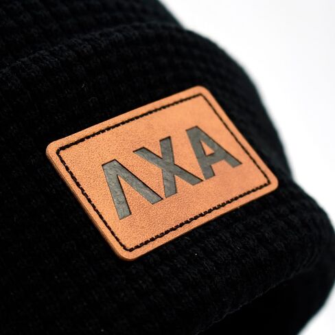 قبعة Lambda Chi Alpha - قبعة صغيرة للأخوة، قبعة شتوية سوداء مع رقعة حروف يونانية، هدايا Lambda Chi Alpha للرجال in Saudi Arabia