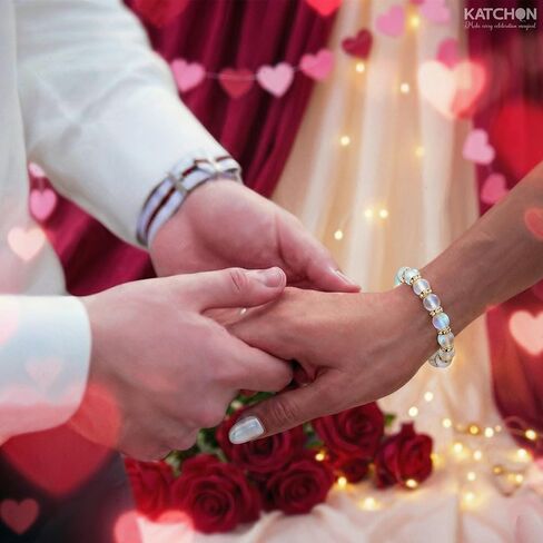 KatchOn, Valentines Bracelet for Women | Stretch Beaded Bracelet with Gift Card, Valentines Day Gifts for Her | Valentine Beaded Bracelets | Birthday Gifts for Her | Friendship Bracelets for Friends in Saudi Arabia