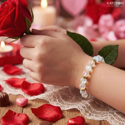 KatchOn, Valentines Bracelet for Women | Stretch Beaded Bracelet with Gift Card, Valentines Day Gifts for Her | Valentine Beaded Bracelets | Birthday Gifts for Her | Friendship Bracelets for Friends in Saudi Arabia
