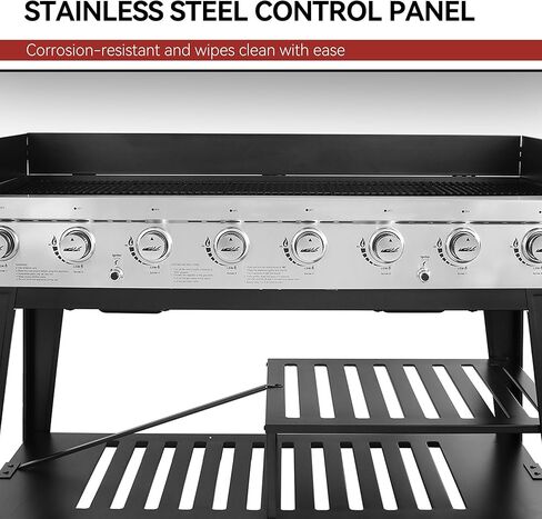شواية غاز رويال جورميه 8 شعلات، 104000 وحدة حرارية بريطانية، شواية بروبان سائلة، أنظمة مزدوجة يمكن التحكم فيها بشكل مستقل، حفلة خارجية أو شواء في الفناء الخلفي، أسود in Kuwait