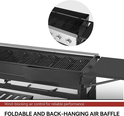 شواية غاز رويال جورميه 8 شعلات، 104000 وحدة حرارية بريطانية، شواية بروبان سائلة، أنظمة مزدوجة يمكن التحكم فيها بشكل مستقل، حفلة خارجية أو شواء في الفناء الخلفي، أسود in Kuwait