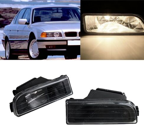 زوج من مصابيح الضباب السوداء لسيارات BMW 7 Series 740i E38 موديل 1995-2001 - استبدال بعدسات زجاجية متينة، وإضاءة سيارات ما بعد البيع in Kuwait