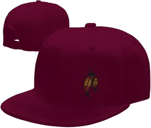 Native American Feather Flat Brim Cap Unisex Flat Bill Baseball Cap Black in Saudi Arabia