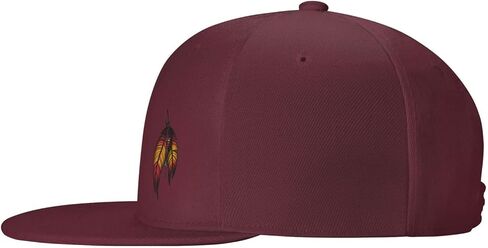 Native American Feather Flat Brim Cap Unisex Flat Bill Baseball Cap Black in Saudi Arabia