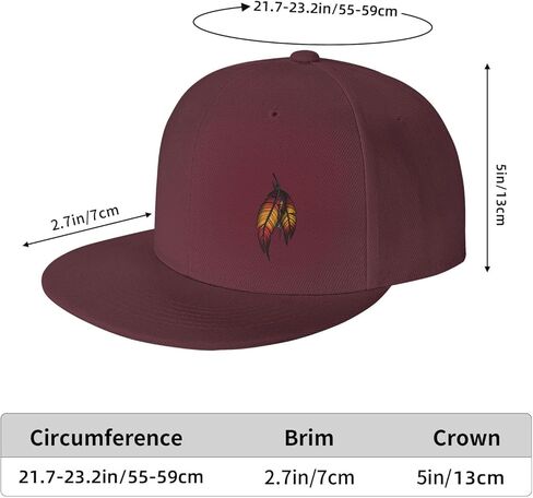 Native American Feather Flat Brim Cap Unisex Flat Bill Baseball Cap Black in Saudi Arabia