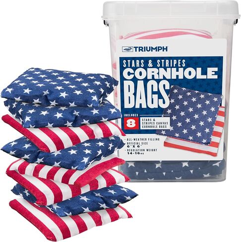 Triumph Sports Cornhole Bags - 8 Pack with Carrying Case - Multiple Styles Available in Kuwait