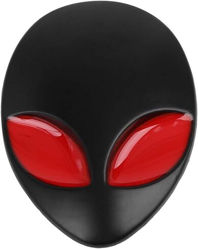 X AUTOHAUX Black 3D Alien Head Shaped Metal Car Body Decorative Emblem Badge Decal Sticker in Saudi Arabia