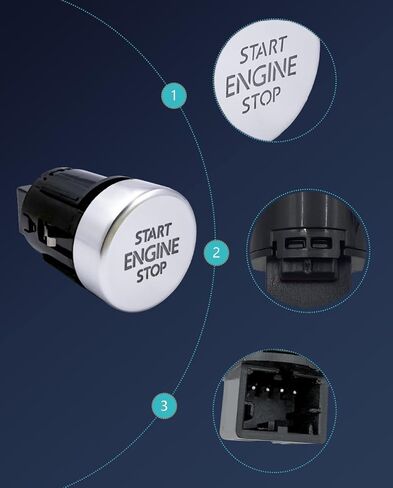 زر إيقاف التشغيل بالضغط، متوافق مع 2009-2017 VW Tiguan، 2017-2018 VW Tiguan Limited، يستبدل 5N0959839 in Kuwait