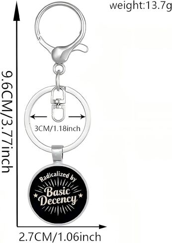 2 سلسلة مفاتيح ملهمة، قلادة اقتباس "متطرفة من خلال الحشمة الأساسية"، حلقة مفاتيح من سبائك الزنك مع مشبك جراد البحر وقبة زجاجية كريستالية، هدية سلسلة مفاتيح ذات موقف بسيط in Kuwait