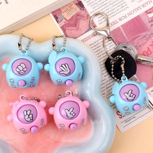 3pcs Random Color Small Keychains Rock Paper Scissors Guessing Egg Keyring Bag Car Funny Keychain for Women Gifts in Saudi Arabia