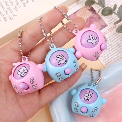 3pcs Random Color Small Keychains Rock Paper Scissors Guessing Egg Keyring Bag Car Funny Keychain for Women Gifts in Saudi Arabia