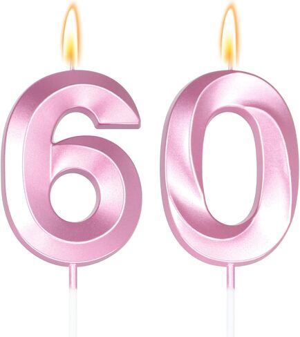 Large 2.76 inch Number Candles 39 Birthday Decorations for Women，Pink 39 Candle for 39th Birthday Decorations for Her, Rose Gold 39th Cake Topper for 39 Year Old Party Decoration, Decor Supplies in Kuwait