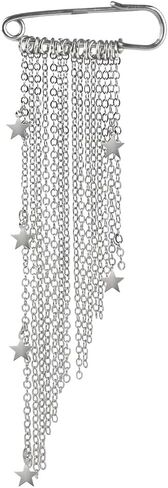 Silver Brooch Pins with Metal Chain Star Pendant Tassel Brooches for Women Fashion Decorative Pins for Clothes Small Brooch Pin Womens Brooches for Scarf Shrit Jean Pants Clothing Accessories in Kuwait