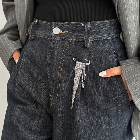 Silver Brooch Pins with Metal Chain Star Pendant Tassel Brooches for Women Fashion Decorative Pins for Clothes Small Brooch Pin Womens Brooches for Scarf Shrit Jean Pants Clothing Accessories in Kuwait