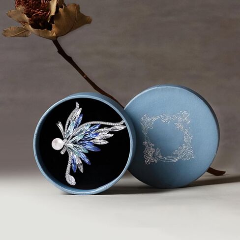 دبابيس فراشة كريستال من YeapYeap للنساء - دبوس وشاح من حجر الراين اللؤلؤي للسيدات باقة الزفاف لأعياد الميلاد والكريسماس والذكرى السنوية in Kuwait