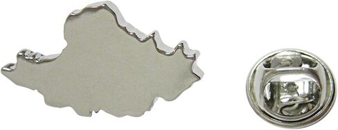 Kiola Designs Iran Map Shape Lapel Pin - Silver in Saudi Arabia