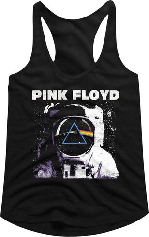 Pink Floyd Moon Black Ladies Racerback Tank Top Tee in Saudi Arabia