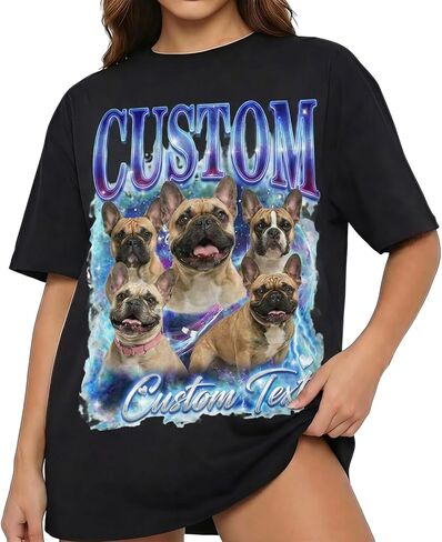 Custom Bootleg Rap Tee Personalized Face T-Shirt with Photo Text Vintage Graphic Shirt Gift for Him Her in Saudi Arabia