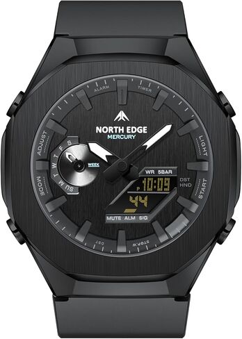 ساعة نورث ايدج ميركوري الرياضية الرقمية للرجال مقاومة للماء في الهواء الطلق مع التوقيت العالمي، ساعة إيقاف، العد التنازلي، 5 منبهات، تقويم تلقائي، إضاءة خلفية LED، ساعة لياقة بدنية متعددة الوظائف للسفر والجري in Kuwait