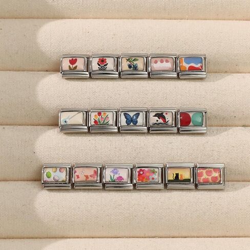 Italian Charms Only Charm Silver 8Pcs and Tools 9mm Guitar Butterfly Italian Modular Charm Bracelet Link Handmade DIY Module Jewelry Gifts in Kuwait