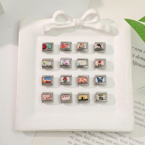 Italian Charms Only Charm Silver 8Pcs and Tools 9mm Guitar Butterfly Italian Modular Charm Bracelet Link Handmade DIY Module Jewelry Gifts in Kuwait