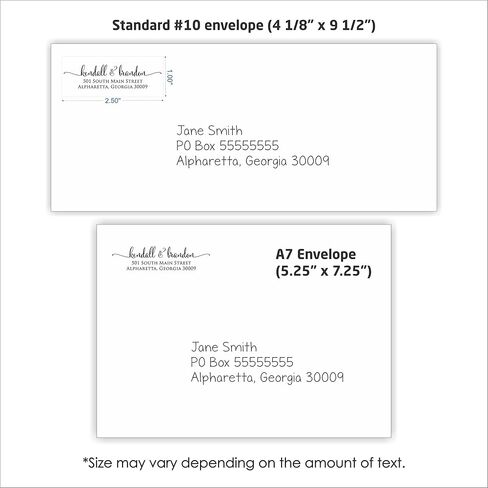 Custom Address Stamp - Self Inking Rubber Stamp - Calligraphy Script Return Address Stamper, Filled with Black Ink in Kuwait