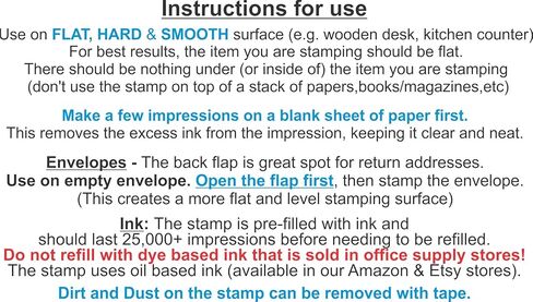 Custom Address Stamp - Self Inking Rubber Stamp - Calligraphy Script Return Address Stamper, Filled with Black Ink in Kuwait