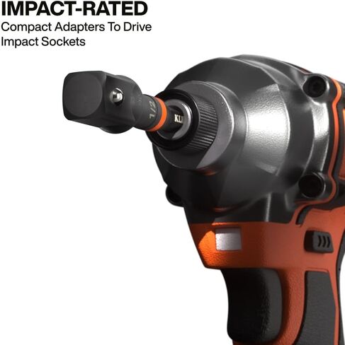 مجموعة محول مقبس مفك الصدمات 3 قطع من Klein Tools 65030A، ملحقات توصيل سريع 3 بوصة، قبضة مخرشة، رؤية عالية، محولات محرك مربعة 1/4، 3/8، و1/2 بوصة in Kuwait
