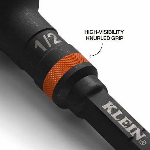مجموعة محول مقبس مفك الصدمات 3 قطع من Klein Tools 65030A، ملحقات توصيل سريع 3 بوصة، قبضة مخرشة، رؤية عالية، محولات محرك مربعة 1/4، 3/8، و1/2 بوصة in Kuwait