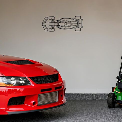 Xedatric F1 Wall Art, Car Wall Art Metal Decor - Formula 1 Racing Car Top View Line Art, Metal Sign for Man Cave, Garage, Game Room, Unique Gift for Motorsport Fans & Car Lovers(17.3" x 6.7") in Kuwait