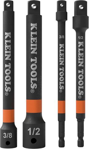 مجموعة محول مقبس مفك الصدمات 3 قطع من Klein Tools 65030A، ملحقات توصيل سريع 3 بوصة، قبضة مخرشة، رؤية عالية، محولات محرك مربعة 1/4، 3/8، و1/2 بوصة in Kuwait