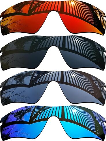 4 قطع عدسات بديلة متوافقة مع النظارات الشمسية Oakley Radar Path/Radar Path Asian Fit (AF) - أسود صلب + تيتانيوم + أزرق ثلجي + أحمر ناري in Saudi Arabia