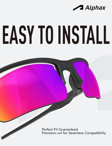 Alphax 2 Pair Polarized Replacement Lenses for Oakley Actuator SQ OO9430 Sunglasses- Black+Titanium in Kuwait