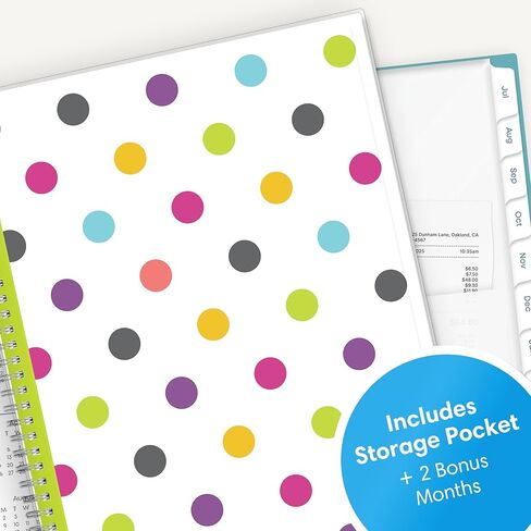 Blue Sky 2026-2027 Weekly and Monthly Academic Year Teacher Lesson Planner Calendar, July 2026 - June 2027, 8.5" x 11", Clear Pocket Cover, Wirebound, Laminated Tabs, Storage Pocket, Dots in Saudi Arabia