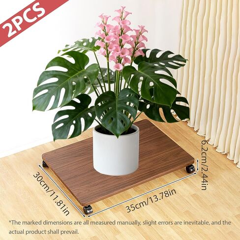 2 قطعة حامل طابعة مكتب تحت المكتب 13.78 × 11.81 بوصة مع 8 عجلات، مجموعتان من الأدوات، حامل زهور طابعة ناسخة متحركة من رف المكتب السفلي للطابعة ناسخة الماسح الضوئي، رف آلة الفاكس (بني) in Kuwait