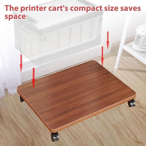 2 قطعة حامل طابعة مكتب تحت المكتب 13.78 × 11.81 بوصة مع 8 عجلات، مجموعتان من الأدوات، حامل زهور طابعة ناسخة متحركة من رف المكتب السفلي للطابعة ناسخة الماسح الضوئي، رف آلة الفاكس (بني) in Kuwait