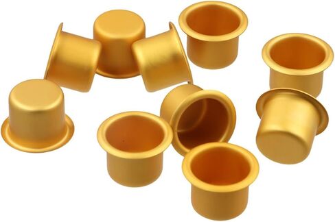 10 قطعة حامل شمعدان كأس شمعة بالتنقيط حامي، حاوية شموع كأس شمعة ذهبية صغيرة، حامل شمعدان من الألومنيوم لتزيين الأكواب in Kuwait